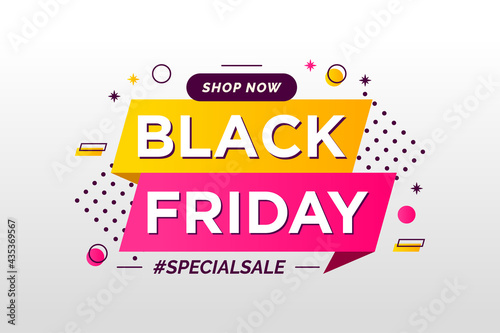 Black Friday sale inscription design template. Black Friday banner. Vector illustration.