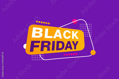 Black Friday sale inscription design template. Black Friday banner. Vector illustration.