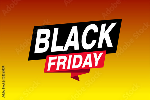 Black Friday sale inscription design template. Black Friday banner. Vector illustration.