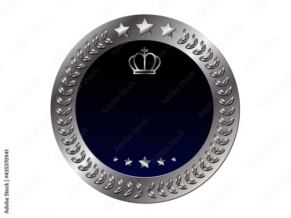 Fototapeta premium 無地の銀色王冠アイコン