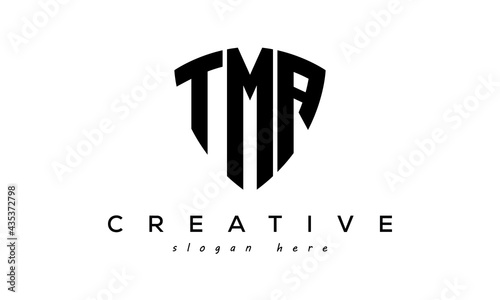 TMA letters creative logo with shield