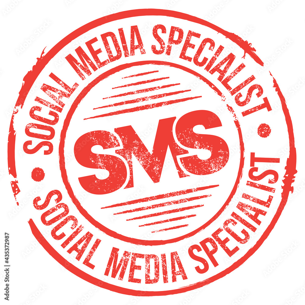 Social Media Specialist. Vector Red Rubber Stamp. Social Media Specialist. Vector Red Rubber Stamp.