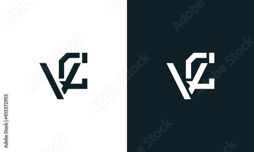 Creative minimal abstract letter VC logo.