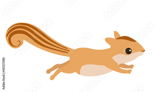 リスが横向きで走っているイラスト