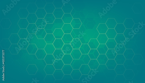 Green Geometric Hexagons Digital Technology Background