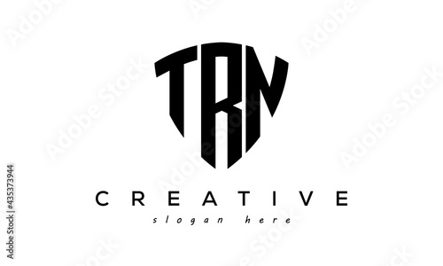 TRN letters creative logo with shield
