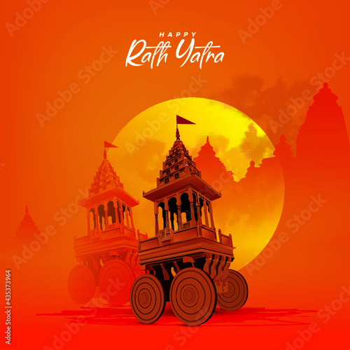 Red Grunge Vintage Rath Yatra Vector