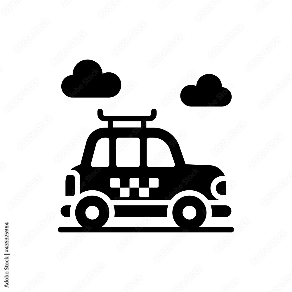 Taxi vector Solid icon style illustration. EPS 10 File