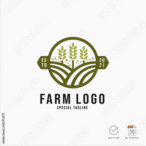 Farm logo design with vintage style