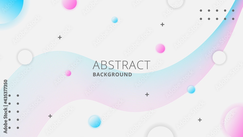 Trendy Colorful Abstract Geometric Background With Flowing Wave Line. Can Be Used For Banner, Website, Wallpaper Or Presentation.