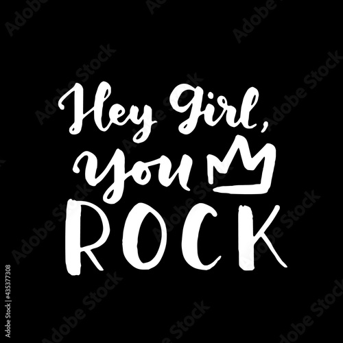 Women's rights quote, phrase. Vector lettering about feminism, woman rights, motivational slogan. Women support and empower, care of yourself, self-care poster.