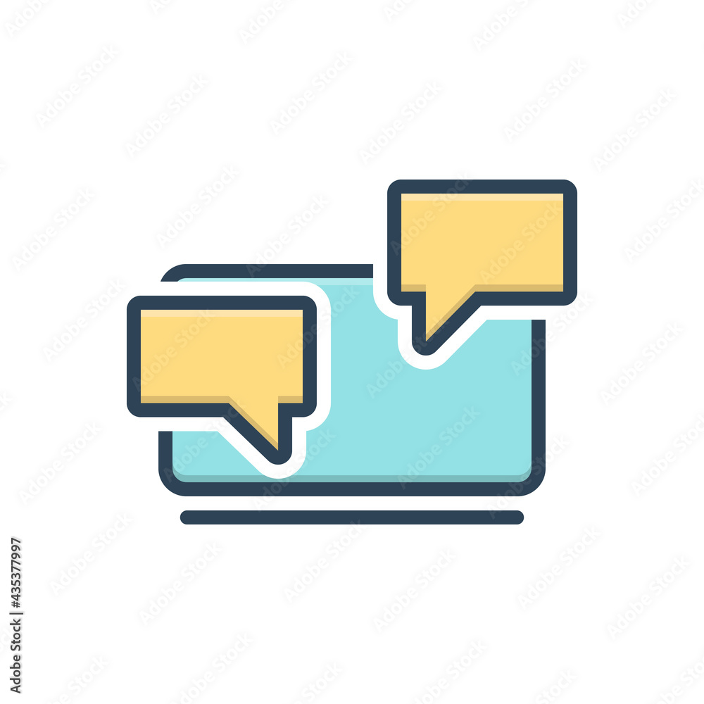 Fototapeta premium Color illustration icon for chat 
