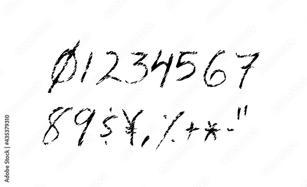Chalked vector grunge numbers illustration set. Chalked vector grunge numbers illustration set.