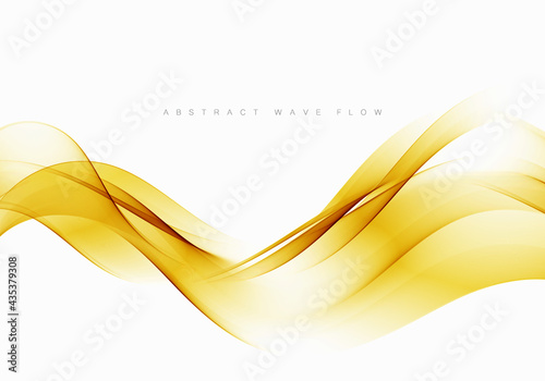Transparent yellow flow abstract wavy shapes Template brochure, poster, banner, presentation.