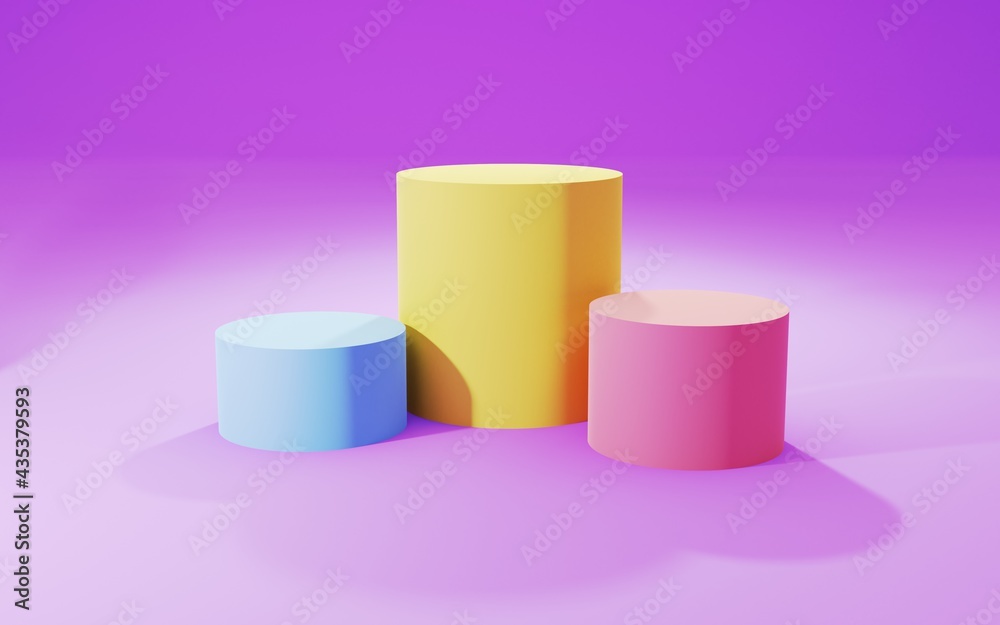 three pedestals 3d render three pedestals 3d render