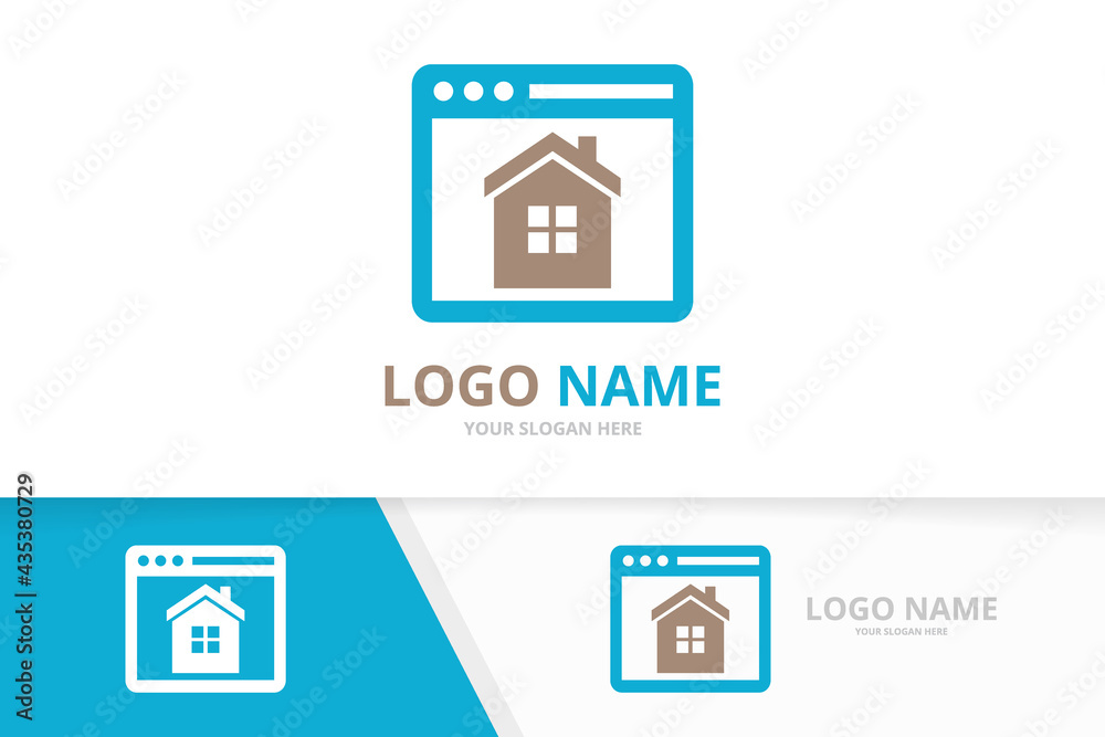 Vector real estate and browser logo combination. House and web page logotype design template. Vector real estate and browser logo combination. House and web page logotype design template.