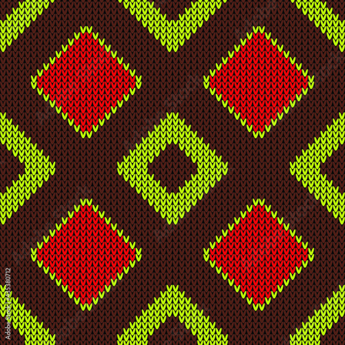 Knitting illustration seamless pattern. Vector illustration