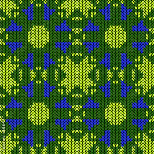 Knitted texture vector seamless pattern