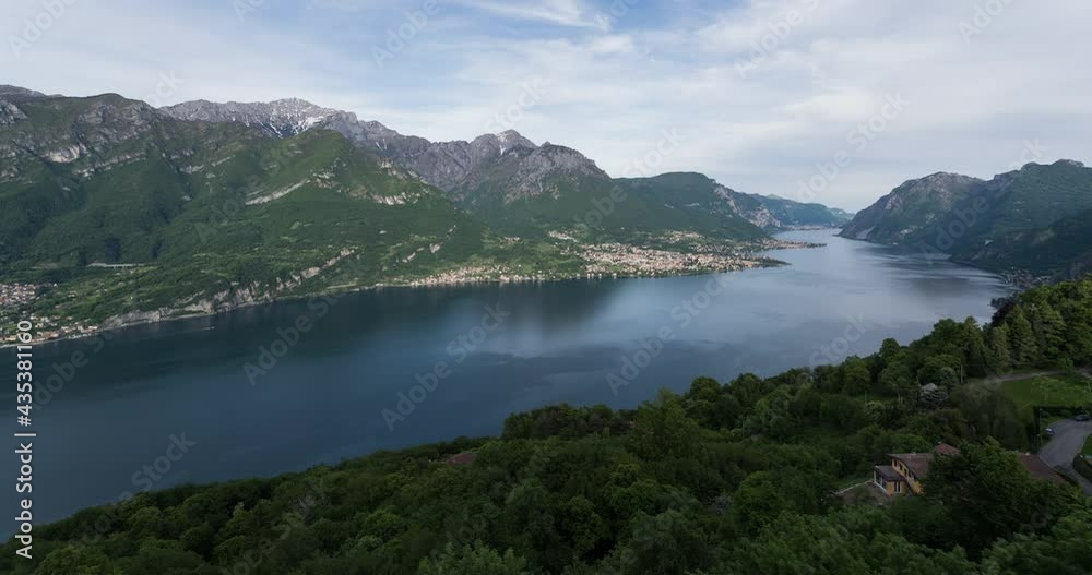 Day to night time lapse of Civenna panoramic view over Lake Como, Lecco branch during sunset. Day to night time lapse of Civenna panoramic view over Lake Como, Lecco branch during sunset.