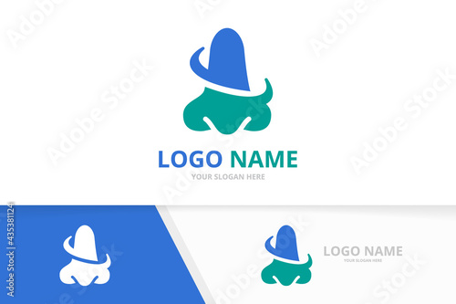 Vector nose care logo template. ENT clinic logotype design template.