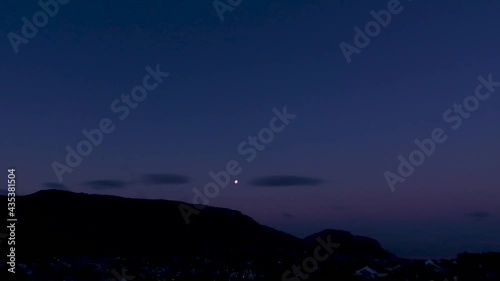 Wallpaper Mural Sunset and moon rise over mountains time lapse Torontodigital.ca