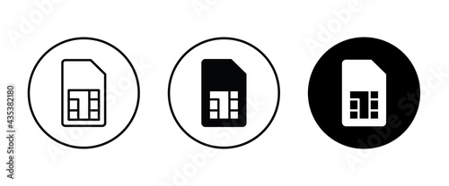 SIM card icons button, vector, sign, symbol, logo, illustration, editable stroke, flat design style isolated on white linear pictogram