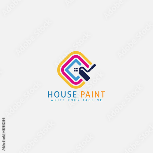 Free Download Real estate house painting logo design template. The concept for Painters choice, house paint, repair, painting services. - GFXLoad