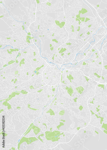 City map Sheffield, color detailed plan, vector illustration