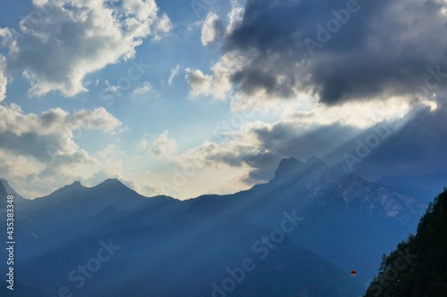 clouds over mountains, photo as a background , in pasubio mountains, dolomiti, alps, thiene schio vicenza, north italy