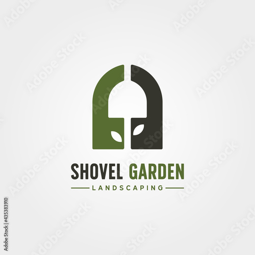 shovel garden creative logo vector symbol illustration design