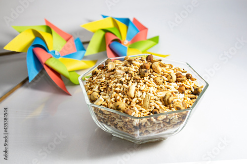 A bowl of aat koroi, traditional Bengali new year food photo