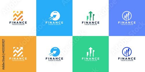 Set of finance business logo design template