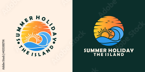 summer beach designs, vector logo concept