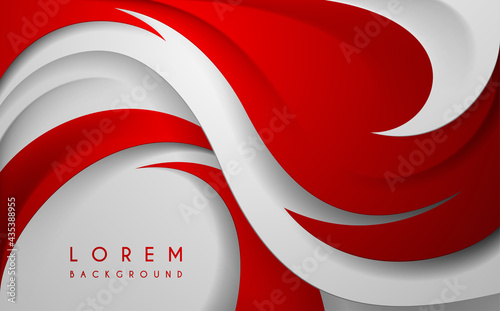 Abstract white and red geometric shapes background