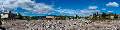  Panoramic view of a demolished factory in Romania.