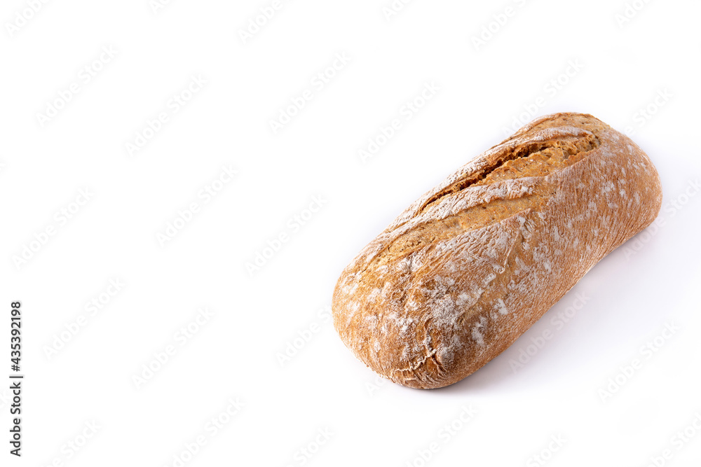 Fresh baked bread isolated on white background. Copy space Fresh baked bread isolated on white background. Copy space
