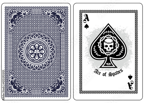 skull with spades, playing card