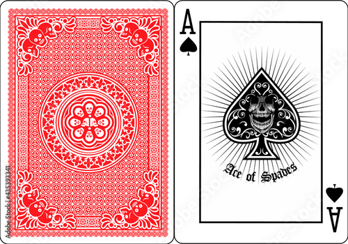 skull with spades, playing card