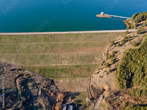 Aerial view of Dyakovo Reservoir, Bulgaria photo