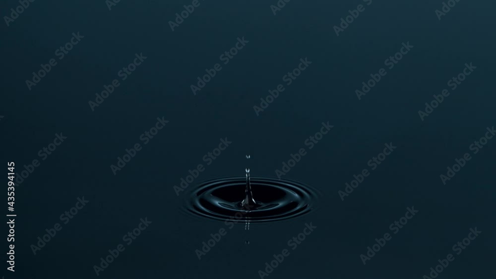 Super slow motion of dripping water drop filmed with macro lens. Filmed on high speed cinema camera, 1000 fps.
