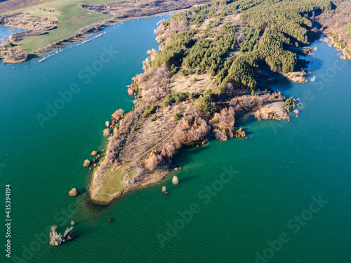 Aerial view of Dyakovo Reservoir, Bulgaria