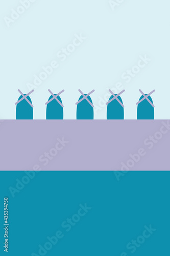 abstract colored landscape. boho, minimalism