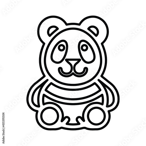 Fototapeta Naklejka Na Ścianę i Meble -  Seo panda outline icon. Line art design.