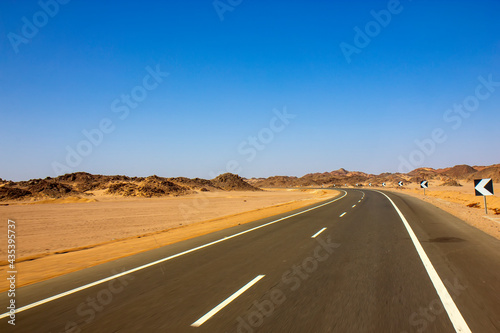 View of the road in Egypt stone desert © Vladislav Gajic