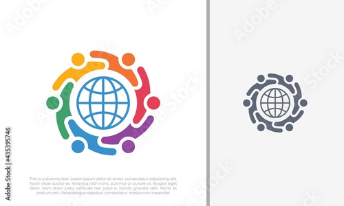 Global Community Logo Icon Elements Template. Community human Logo template vector. Community health care. Abstract Community logo