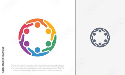 Global Community Logo Icon Elements Template. Community human Logo template vector. Community health care. Abstract Community logo photo