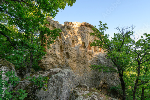 Thracian necropolis or ancient sanctuary and sacred place called The deaf stones near Ivaylovgrad, Bulgaria. 