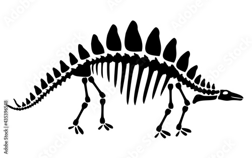 Centrosaurus dinosaur skeleton negative space silhouette illustration. Prehistoric creature bones isolated monochrome clipart. Late Jurassic herbivorous dinosaur  Centrosaurus fossil design element