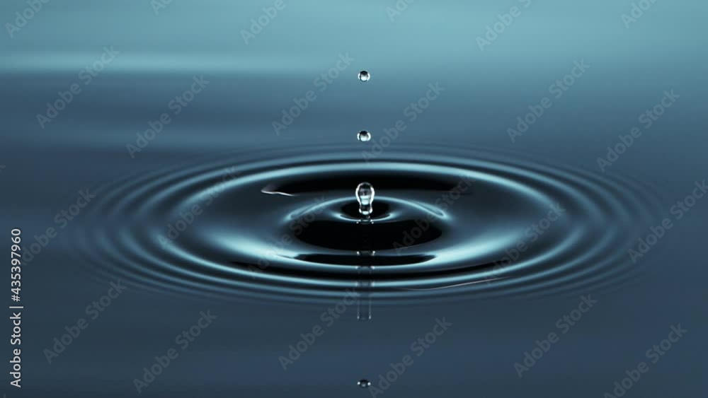 Super slow motion of dripping water drop filmed with macro lens. Filmed on high speed cinema camera, 1000 fps.