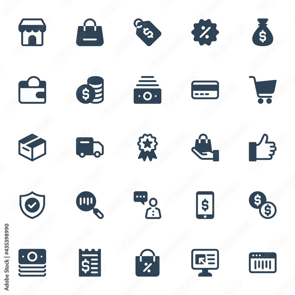 Glyph icons for e-Commerce.
